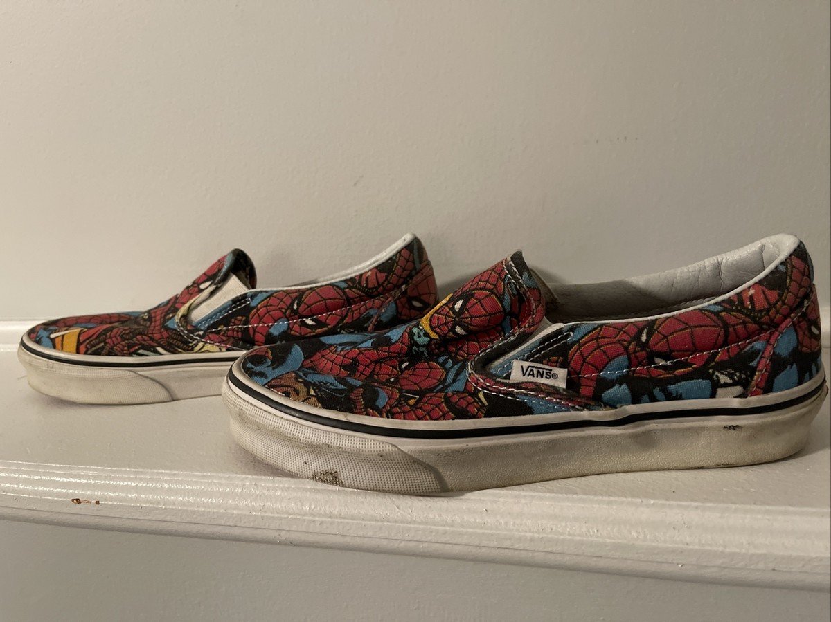 Vans x Marvel Spider-Man Slip On Low Shoes Sneakers Men's Size W Red  White