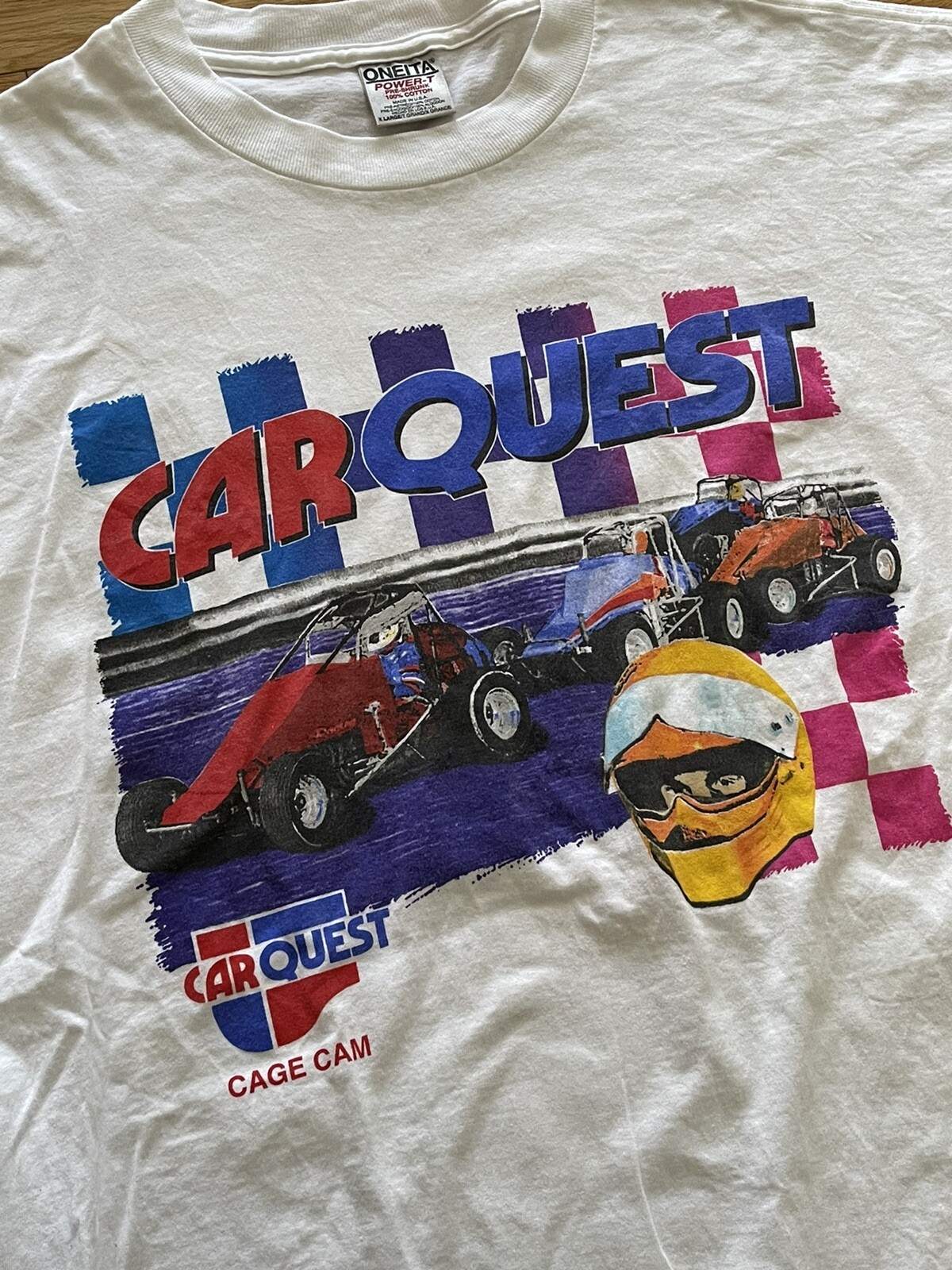 Vintage CarQuest Cage Cam White TShirt Size XL — Sprint Car Racing
