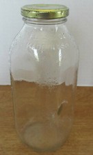Vtg 32 oz Glass Jar with Metal Lid