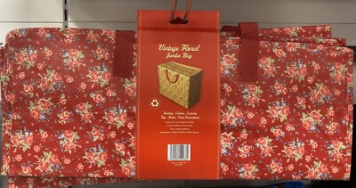 Vintage Floral Jambo storage Reusable zipped Bags Laundry Clothes 