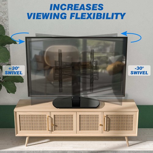 Universal Swivel Tabletop TV Stand with Mount Height Adjustable for 27-55 inch - Picture 3 of 10
