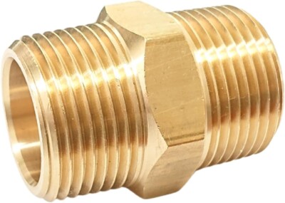 1 Inch Male NPT x 1 Inch Male NH/NST Brass Hex Fire Hose / Hydrant Adapter