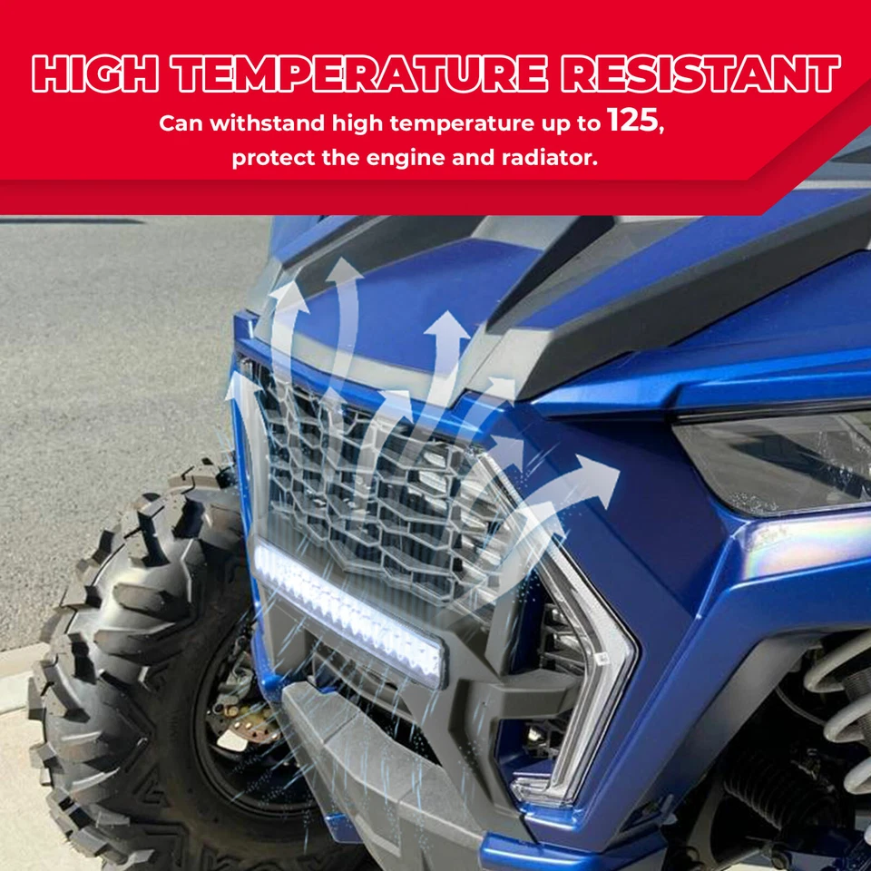 Grelha de malha parachoque UTV com barra de luz LED para Polaris RZR XP 4 1000 Turbo S 2019-23 - Imagem 3 de 4