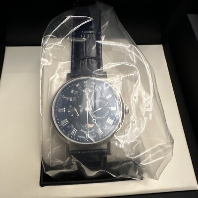 Gevril GV2 Maestro Swiss-Made Sapphire Crystal Silver-  Black Leather Band