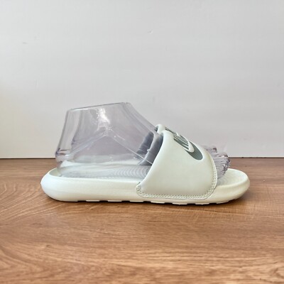 Nike Benassi JDI Grayish Green Swoosh Slide Sandals CN9677-300 Women's Size US 6