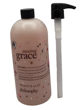 Philosophy Amazing Grace 3-in-1 Shampoo, Bath & Shower Gel 32 Oz. Sealed + Pump