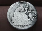 1838 Seated Liberty Half Dime- Philadelphia, Large Stars, About Good Details