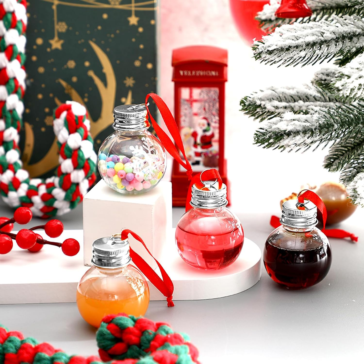 Christmas Shot Glasses - 24 Pack Team Naughty & Nice Acrylic Party Cups