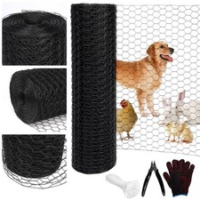 Black 19GA Chicken Wire 48inx150ft, Chicken Wire Fencing, Garden Fence, Metal... 0.93 per foot