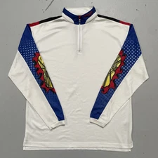 Vintage 1990s Spyder 1/4 Zip Base Layer Spider Web Cartoon Design Mock Neck XXL