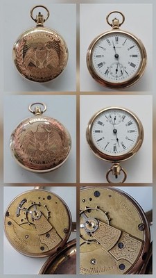 Große rare Waltham USA -Adler  Taschenuhr pocket watch - 5-20