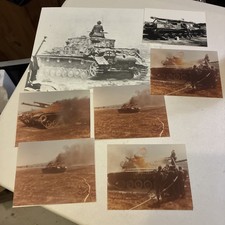 Lot Of Vintage Photos Showing WW2 Tanks In Action Soldiers Fire