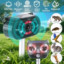  5 Modes Solar Ultrasonic Animal Repellent Dog Cat Skunk Deer Raccoon For Garden