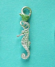Clip On 925 SEAHORSE CHARM Solid Sterling Silver with LOBSTER CLASP