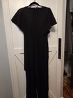 Woman Jumpsuit DKNY Black Flutter Batwing Short Sleeve Tie Waist Size 8 MSRP 134 — photo 10