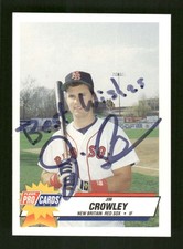 1993 Fleer Procards New Britain Red Sox 1227 Jim Crowley signed auto VGEX wrinkl