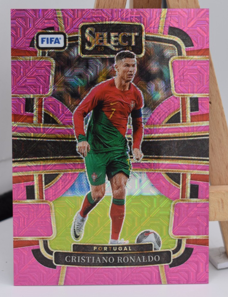 Cristiano Ronaldo /199 PINK MOJO TERRACE PRIZM 2023-24 Panini Select Fifa #95 view 2