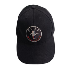 Ford Mustang Black Baseball Cap   Embroidered Pony Tri-Bar Logo   Adjustable