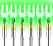 6 Pack X Lighted Nocks for Arrows with .204 .233 .244 .246 inside Diameter with