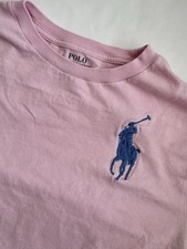 Polo Ralph Lauren T Shirt Kids Boys Large 14/16 Pink Big Pony 3 Girl Unisex
