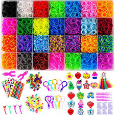 12080 Loom Bands Kit, Rubber Bands for Bracelet Making Kit, DIY Art Craft Loom