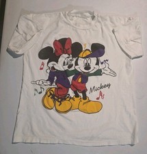 Vintage 90s Mickey Mouse T Shirt Big Graphic Minnie Mouse Cartoon Sz L