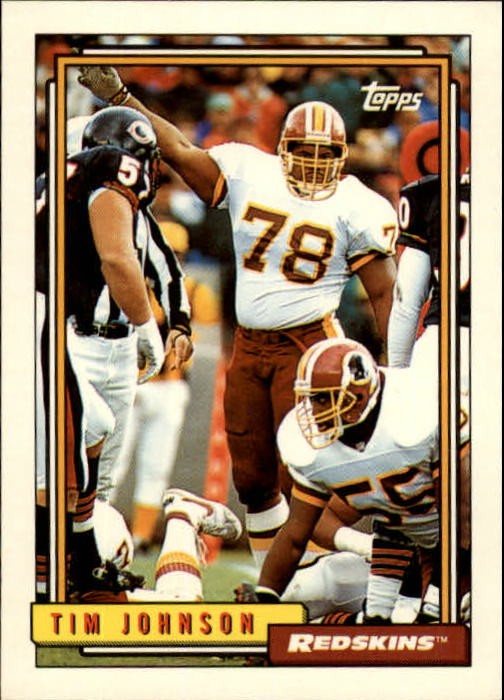1992 Topps #74 Tim Johnson UER (No position listed on back) - FB