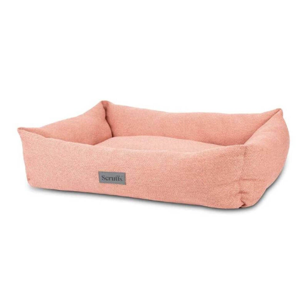 Scruffs Seattle Box Bed - Medium - Coral Pink - Pet Bed with Bolster Walls - Image 2