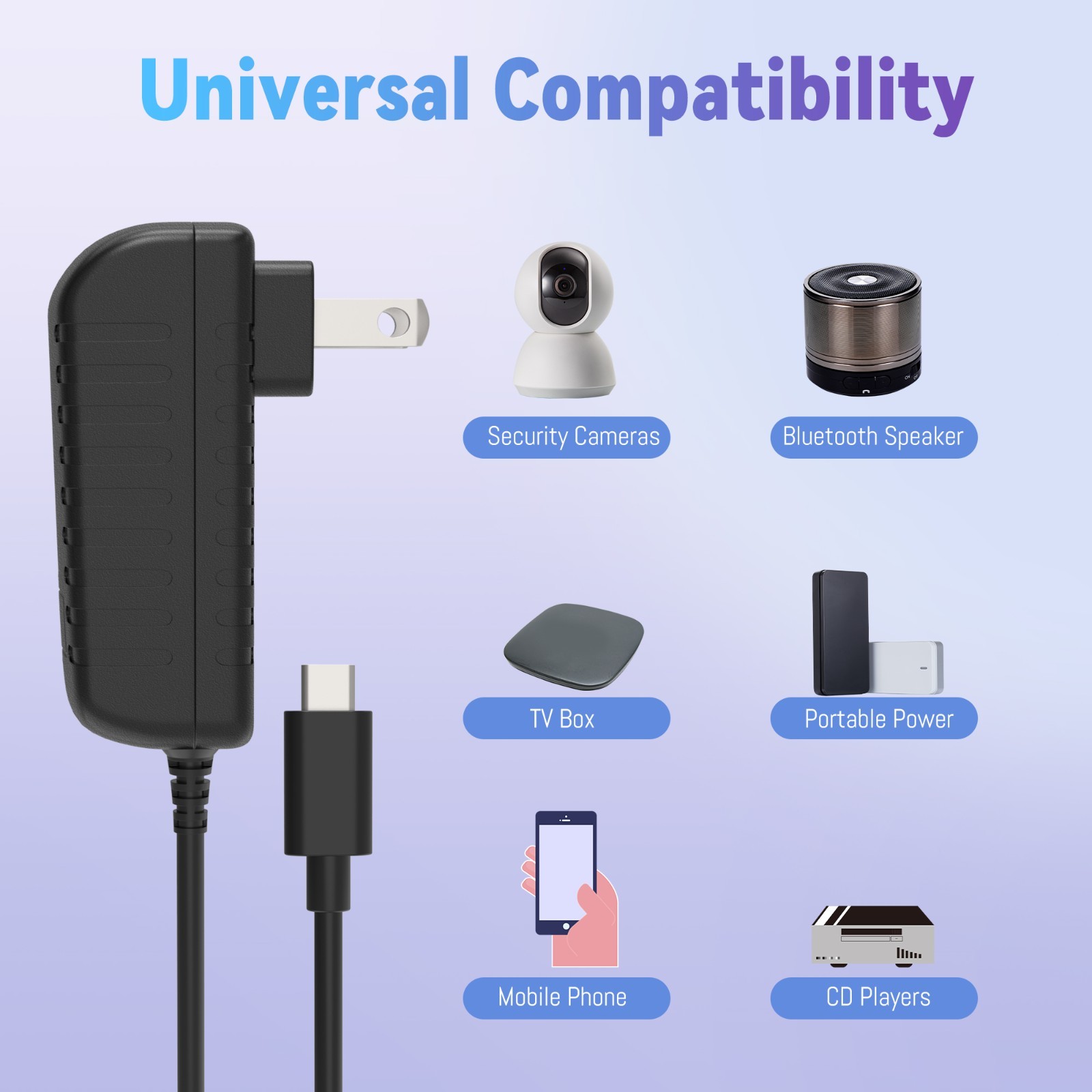 5V 2A AC Adapter Home Wall Charger US plug Type C BLACK for Hero 5 Session