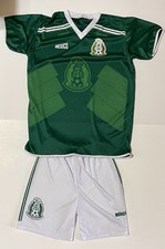 Mexican National Soccer Kids Uniform, Size S/M, White/Green Fast Shipping 