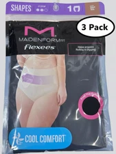 Maidenform Flexees Briefs 3XL Black FP0051 3-Pack Shaping Brief Women Shapewear