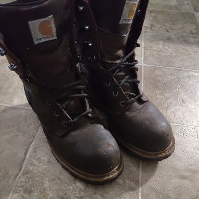 CARHARTT Waterproof Logging Boots Men's Size 9.   CML8360 Leather Composite Toe