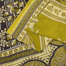 Sanskriti Vintage Green Pure Cotton Saree Floral Digital Print Sari 5.5Yd