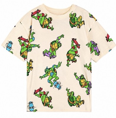 Ninja Turtles 140 T- Shirt Beige Leonardo Raphael Teenage Mutant Kurzarm Heros