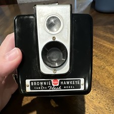 Kodak Brownie Hawkeye Flash Model Vintage Black Box Camera Black