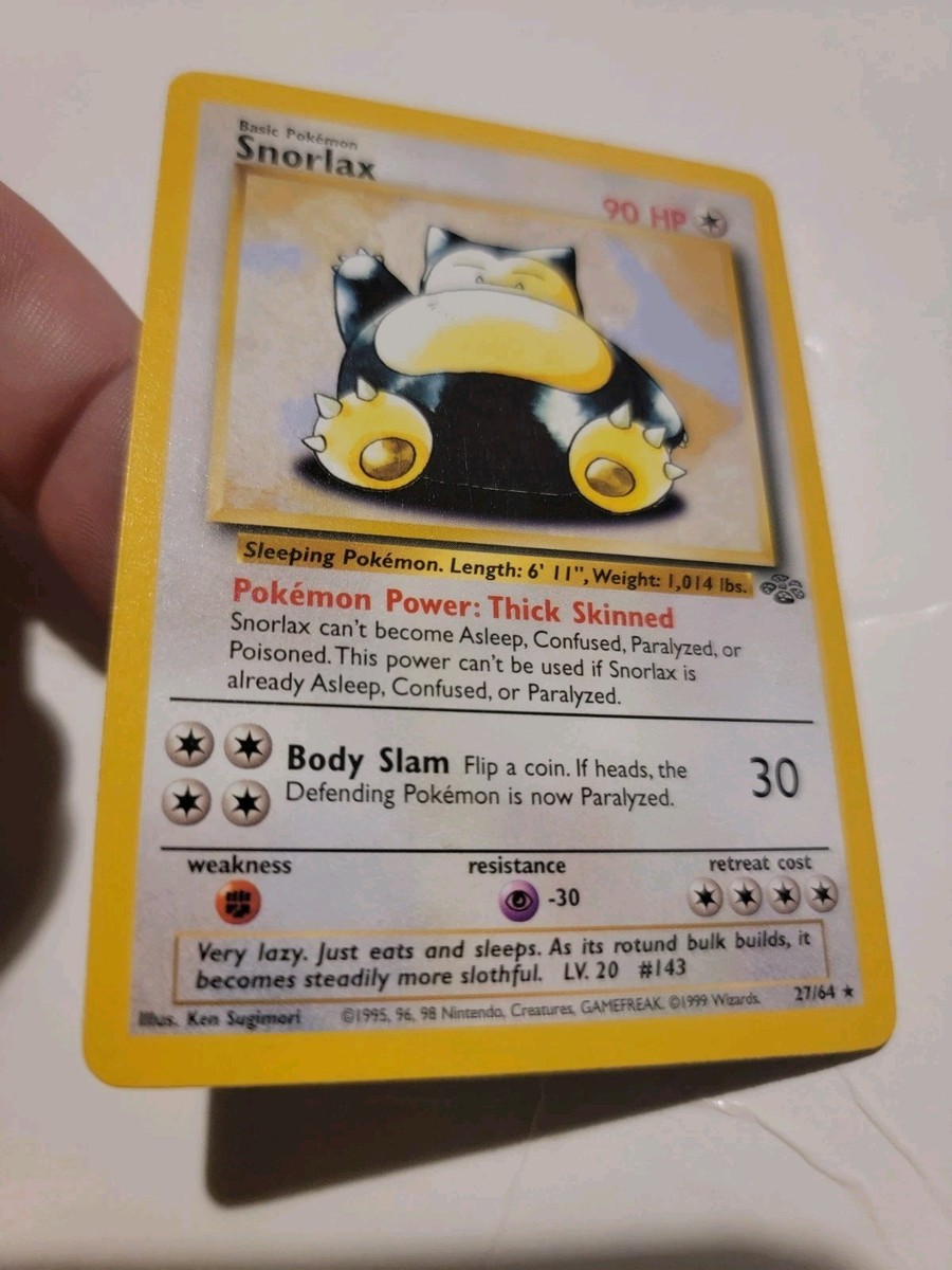 1999 Pokemon Jungle Snorlax 1st Edition Non Holo Rare Vintage EUC | eBay