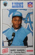 1989 Oscar Meyer Football Barry Sanders #11 VG