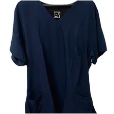 NWT WonderWink Easy Fit Women's Semi-Fitted Scrub Top 2XL Navy 100 Polyester