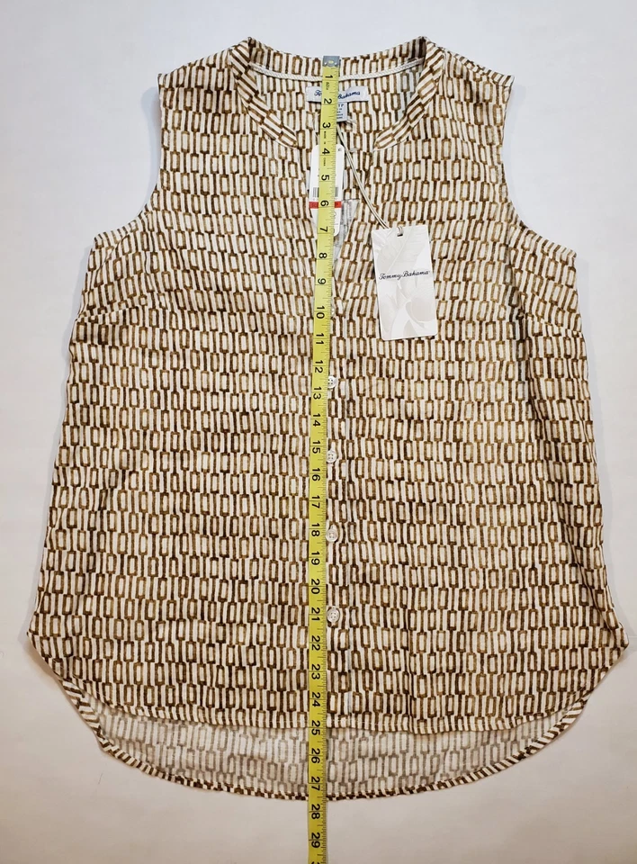 Новый с Ярлыками Tommy Bahama женщин остров ключ без рукавов 100% льняной верхний размер XS коричневый сахар - Изображение 4 из 4