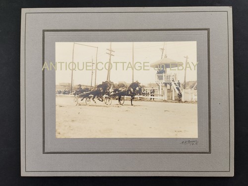 1918 antique SULKY HORSE RACING PHOTO greendale fair grounds CONGER ma LANCASTER