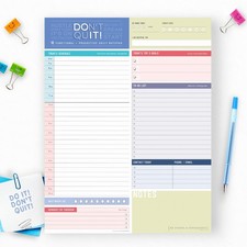 Color Block Daily Planner Notepad - 8.5 x 11 - Work, Note Organizing Pads Do ...