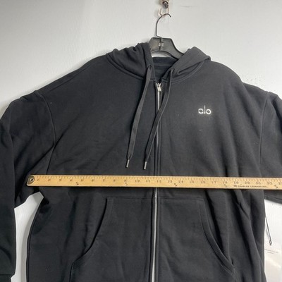 ALO Accolade Full Zip Hoodie Unisex Size M Black | eBay