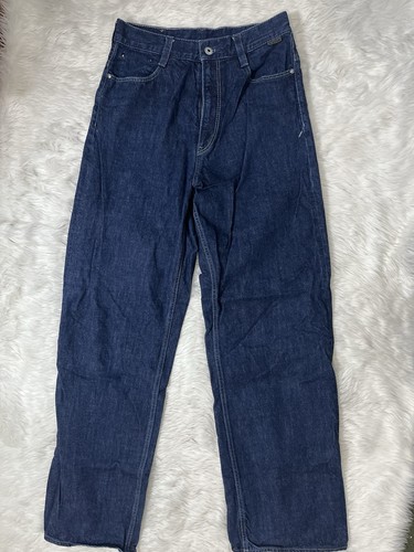 G-Star RAW Women’s Blue Dark Wash Straight Jeans Mid Rise 5-Pocket Denim