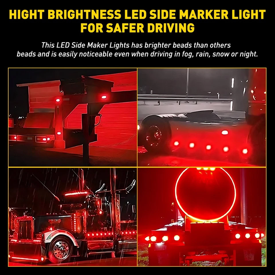 Doble Sandía Color Luz Brillante LED Rojo Lámpara Blanco Kit Lente Transparente 4 Cables 4 PIEZAS Foto 4 de 4