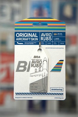 Aviationtag Avro RJ85 BRA Braathens Regional SE-DJO Bicolor Silver White