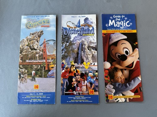 May 3rd, 2002 - Vintage Disneyland DCA Souvenir Park Guide Maps - 3 brochures