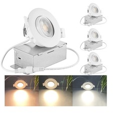3 Inch Recessed LED Lights Canless Gimbal Light 3000K/4000K/5000K Selectable,...