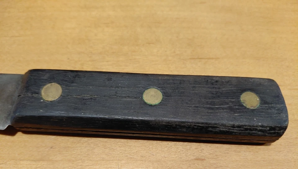 Vintage Sawback Combination Hunting Knife 10 Wood Handle, full tang - Image 2 of 4