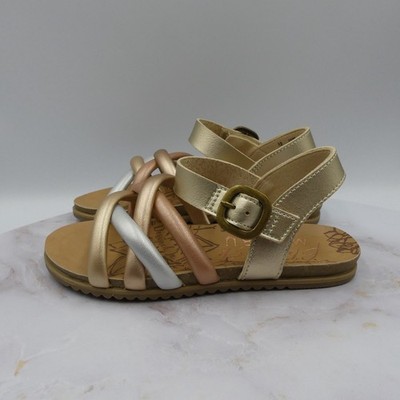 Blowfish Malibu Sandals Girls 13 Metallic Straps Flat Michaela Shoes