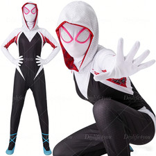 Spider-Man Costume Spidergirl Gwen Halloween Jumpsuit Kids Cosplay Girl Bodysuit